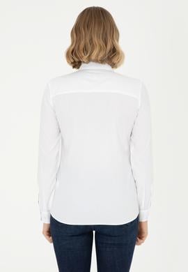Kadın Beyaz Uzun Kollu Basic Gömlek - 50295710013