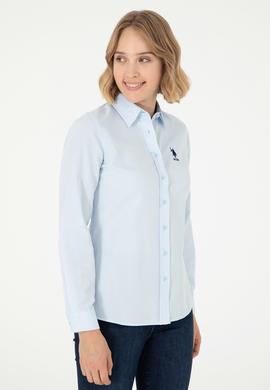 Kadın Açık Mavi Uzun Kollu Basic Gömlek - 50295711011