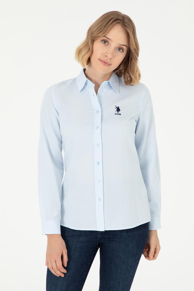 Kadın Açık Mavi Uzun Kollu Basic Gömlek