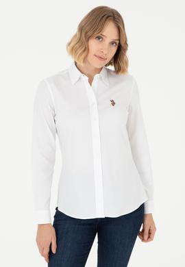 Kadın Beyaz Uzun Kollu Basic Gömlek - 50295710013