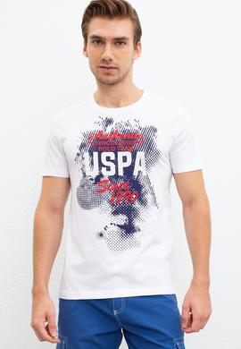 Erkek Beyaz Bisiklet Yaka T-Shirt - 50221091006