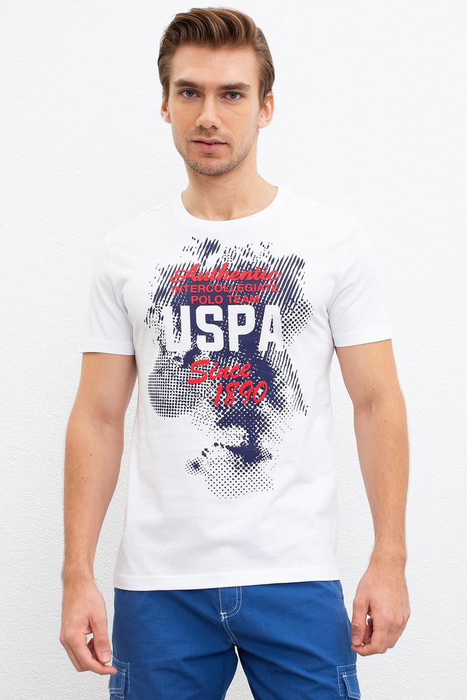 Erkek Beyaz Bisiklet Yaka T-Shirt