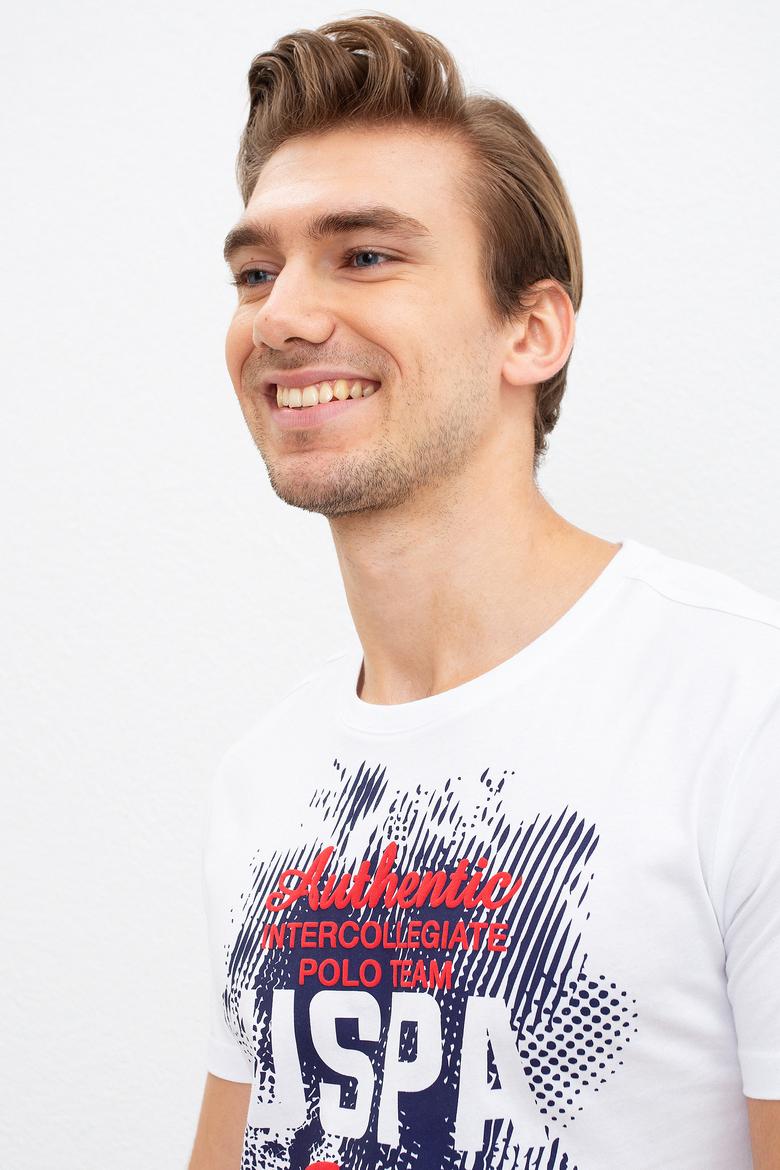 Erkek Beyaz Bisiklet Yaka T-Shirt - 50221091006