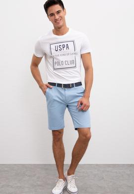 Erkek Beyaz Bisiklet Yaka T-Shirt - 50221085007