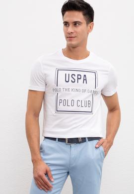 Erkek Beyaz Bisiklet Yaka T-Shirt - 50221085007