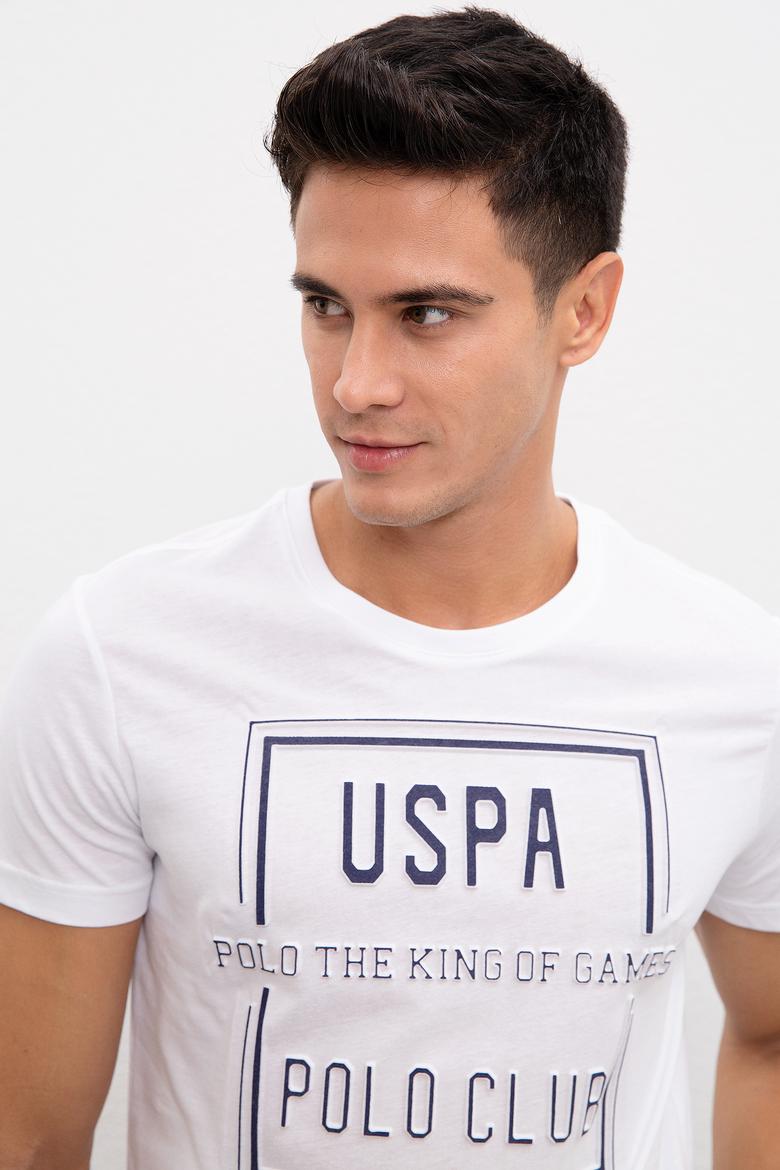 Erkek Beyaz Bisiklet Yaka T-Shirt - 50221085007