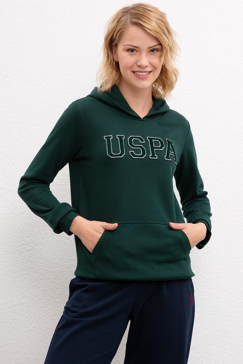 Kadın Koyu Yeşil Basic Sweatshirt