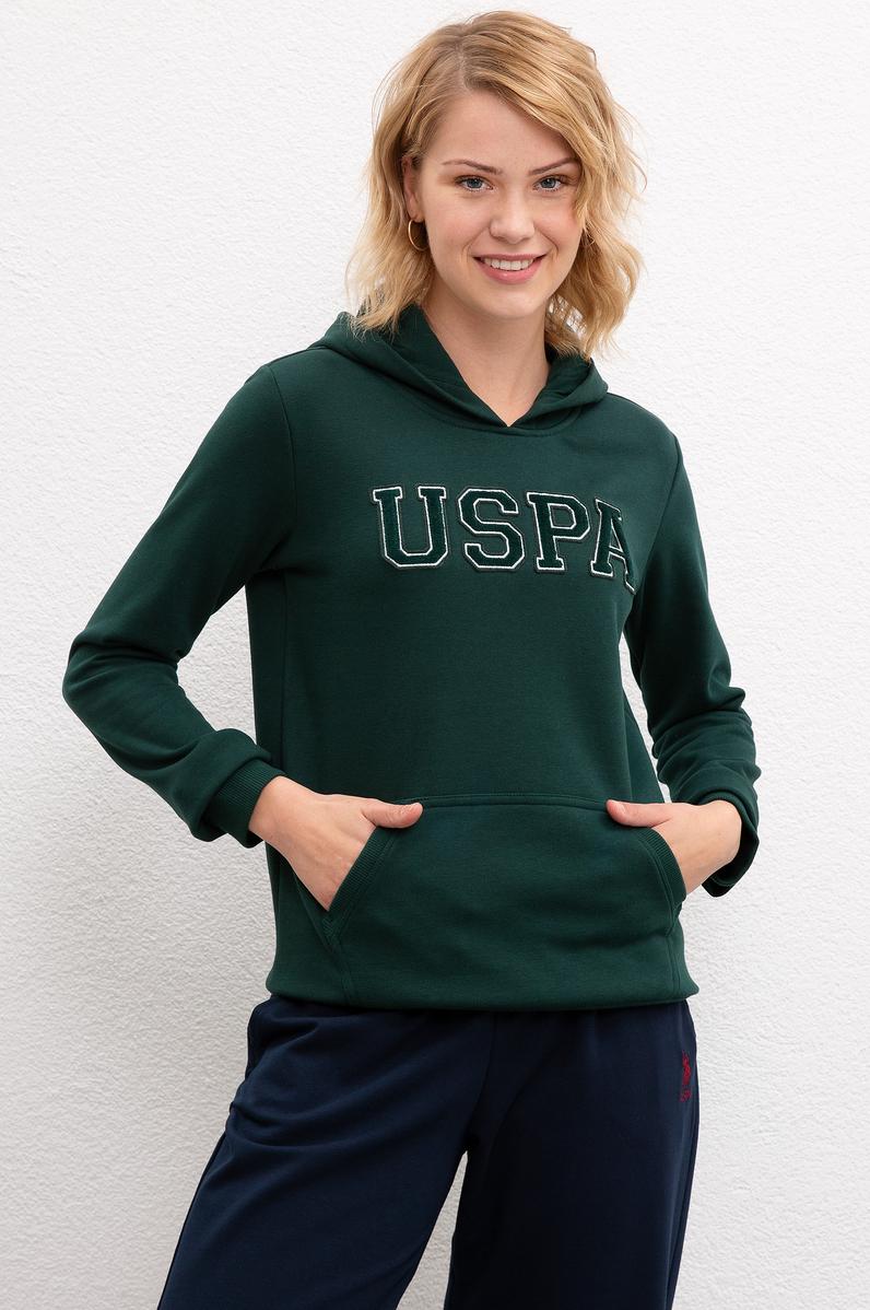Kadın Koyu Yeşil Basic Sweatshirt