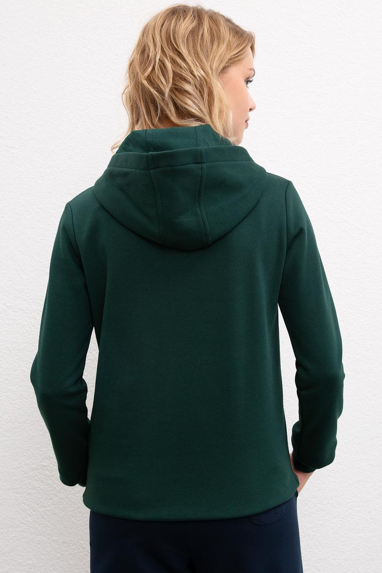 Kadın Koyu Yeşil Basic Sweatshirt - 50216083022