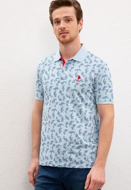 Erkek Açık İndigo Tişört - 50217914048