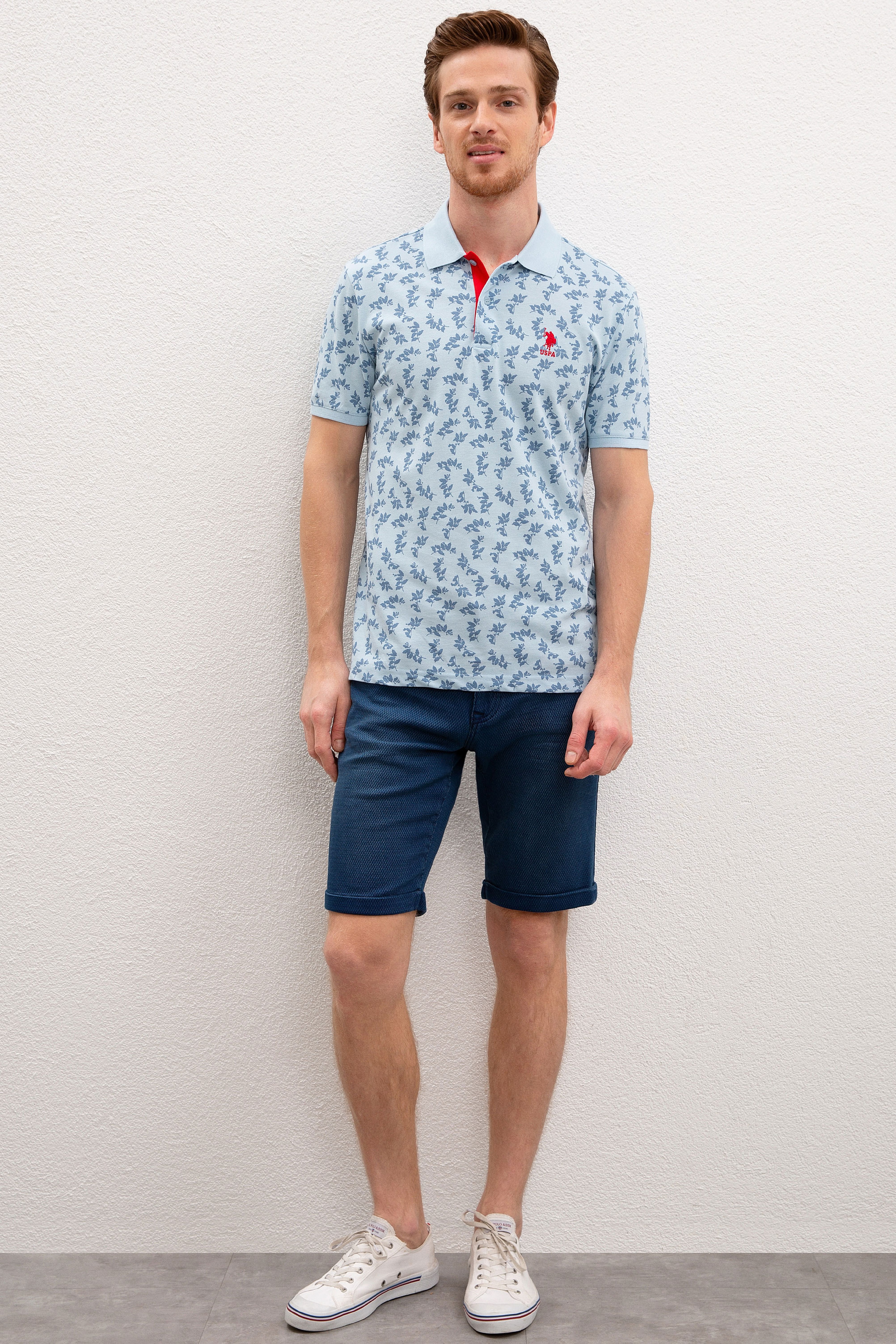 Erkek Açık İndigo Polo Yaka T-Shirt - Image 4