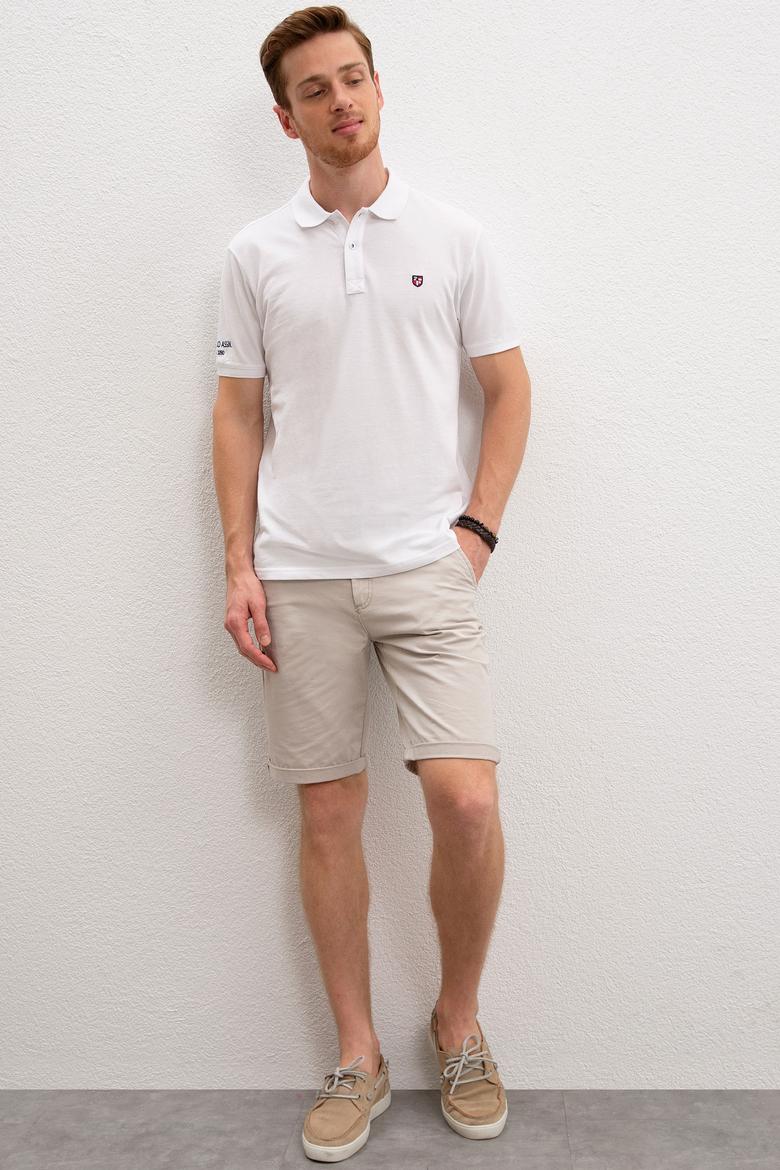 Erkek Beyaz Polo Yaka T-Shirt Basic - 50218822010