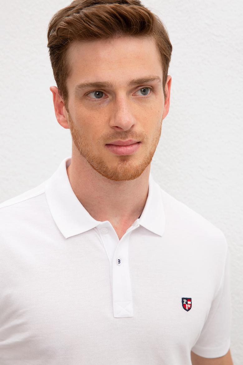 Erkek Beyaz Polo Yaka T-Shirt Basic - 50218822010