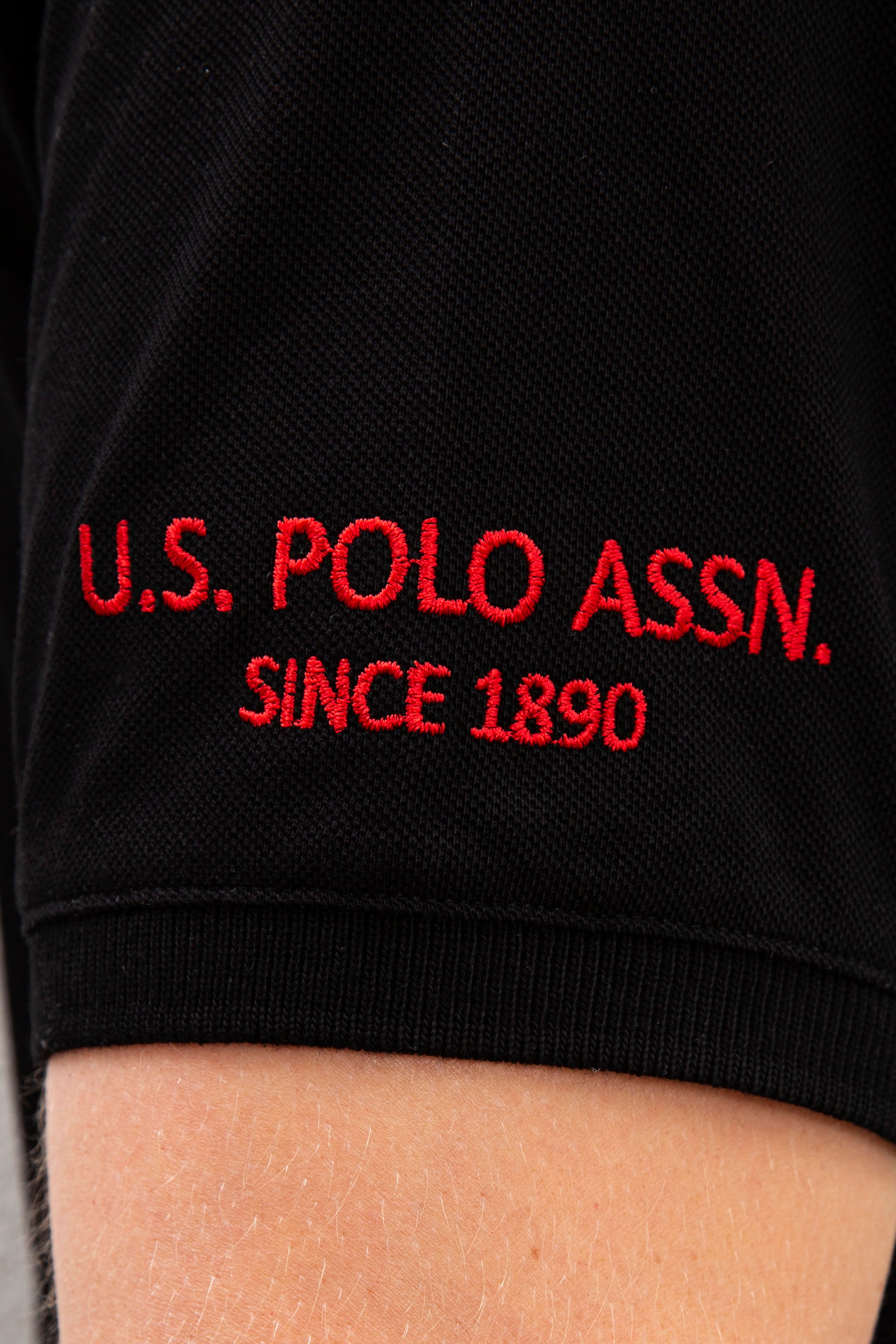 Erkek Siyah Polo Yaka T-Shirt Basic - Image 6