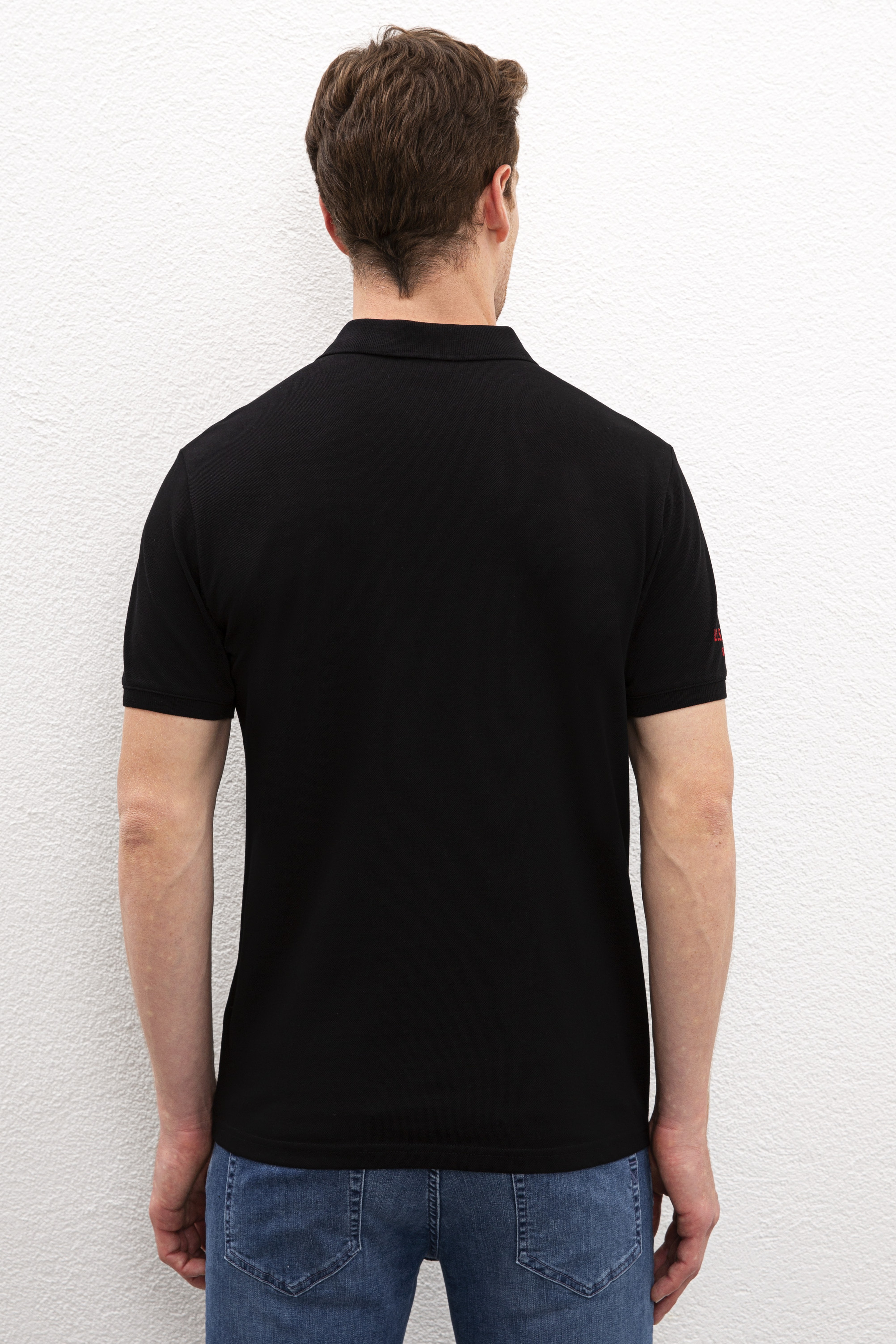 Erkek Siyah Polo Yaka T-Shirt Basic