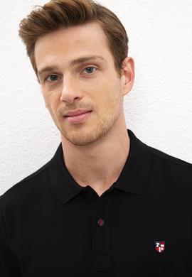 Erkek Siyah Polo Yaka T-Shirt Basic - 50218822020