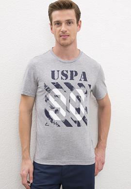 Erkek Gri Melanj Bisiklet Yaka T-Shirt - 50217798022