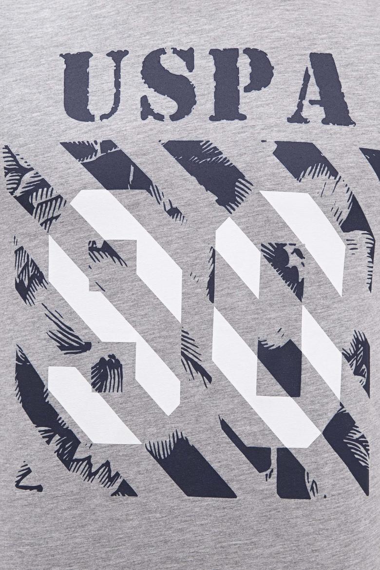 Erkek Gri Melanj Bisiklet Yaka T-Shirt - 50217798022