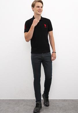 Erkek Siyah Polo Yaka T-Shirt - 50218831048
