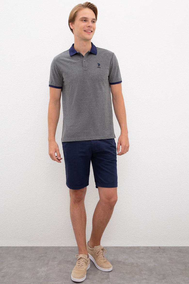 Erkek Antrasit Melanj Polo Yaka T-Shirt - 50218823057