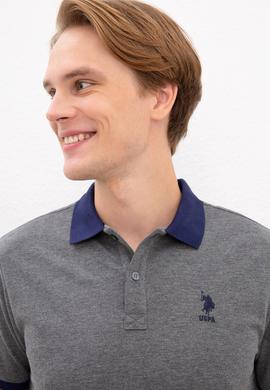 Erkek Antrasit Melanj Polo Yaka T-Shirt - 50218823057