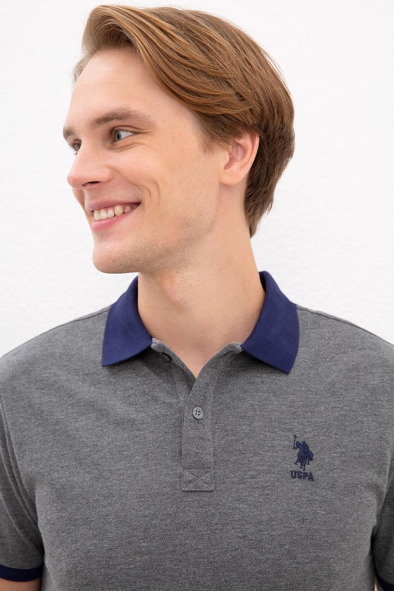 Erkek Antrasit Melanj Polo Yaka T-Shirt - 50218823057