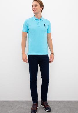 Erkek Mavi Polo Yaka T-Shirt - 50218831128