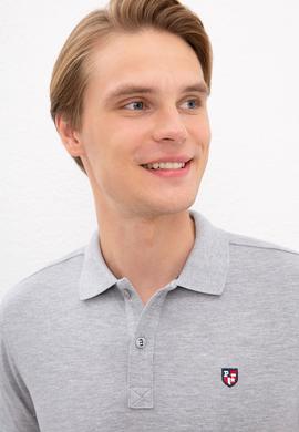 Erkek Gri Melanj Polo Yaka T-Shirt Basic - 50218822080