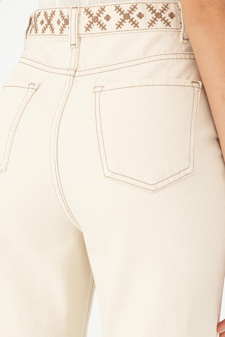 Ekru Mom High Waist Fit Jean Pantolon - 50293846006