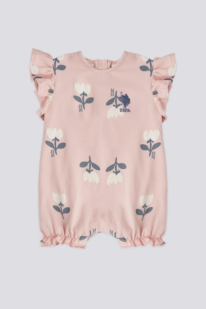 Kız Bebek Pembe Baskılı Tulum