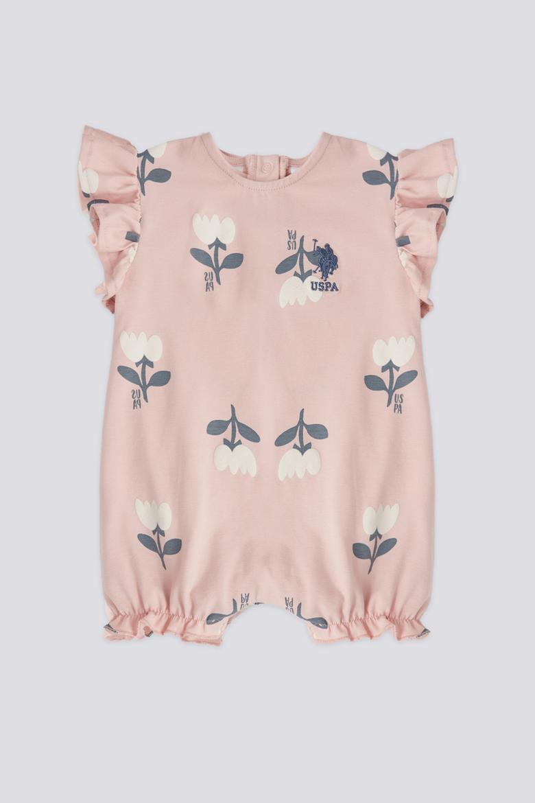 Kız Bebek Pembe Baskılı Tulum