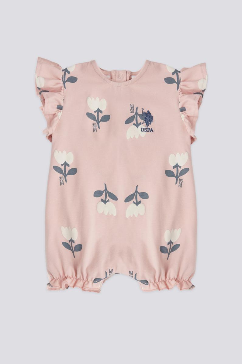 Kız Bebek Pembe Baskılı Tulum