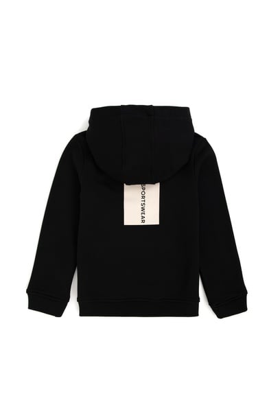 Erkek Çocuk Siyah Kapüşonlu Sweatshirt