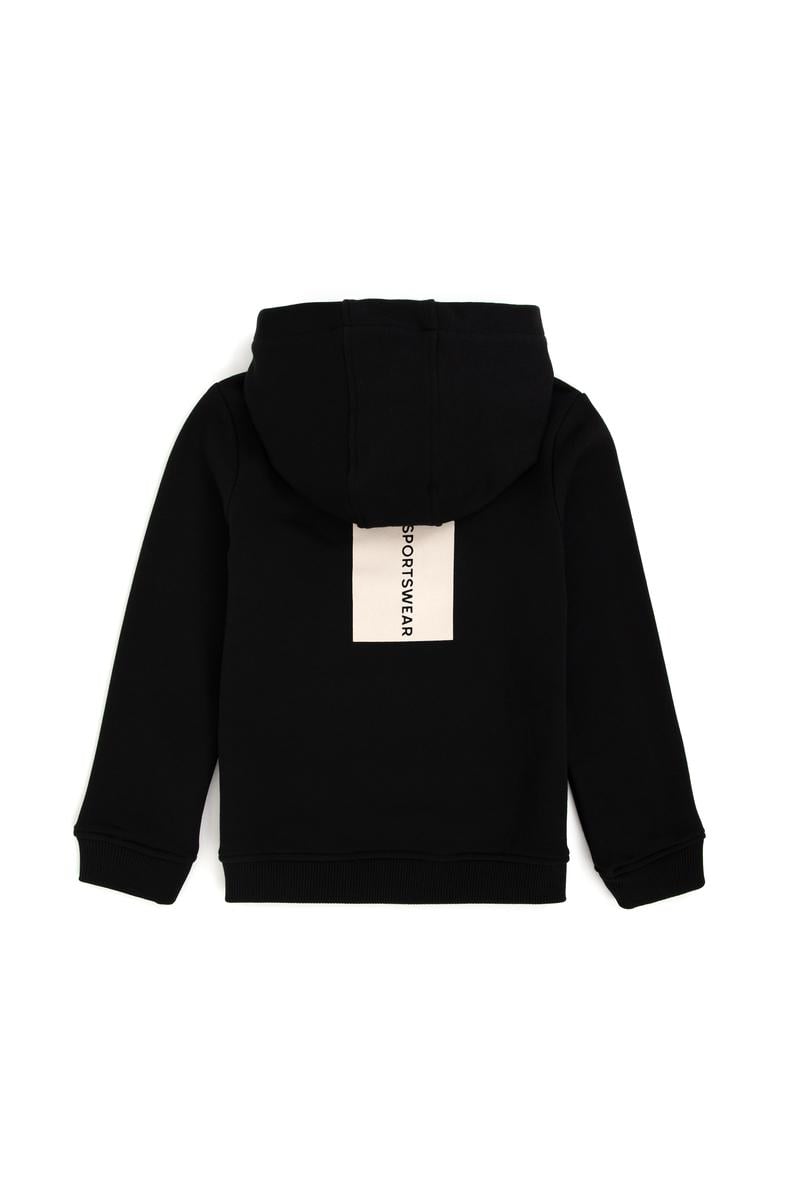 Erkek Çocuk Siyah Kapüşonlu Sweatshirt