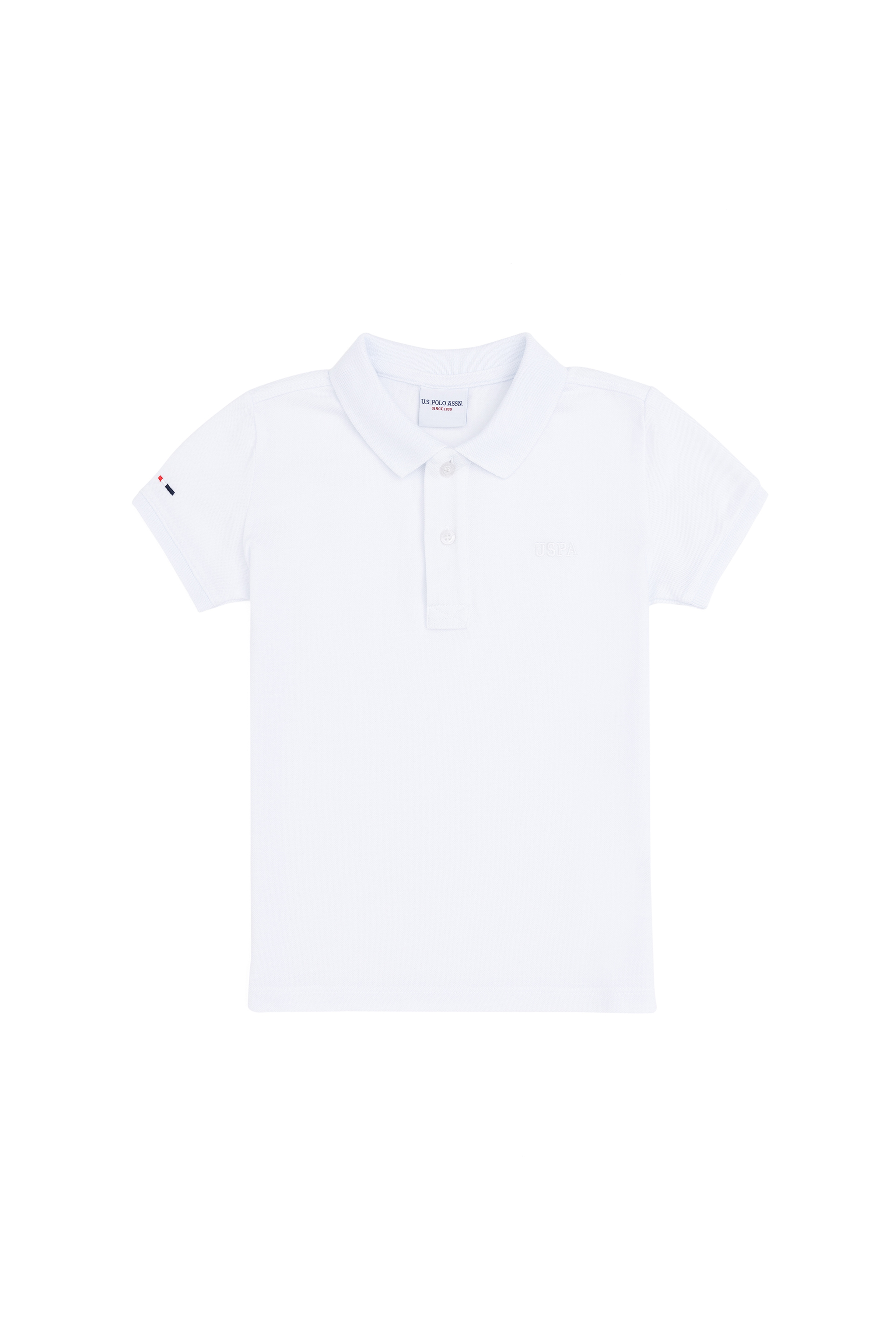 Erkek Çocuk Beyaz Basic Polo Yaka Tişört - Image 2