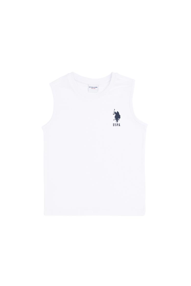 Erkek Çocuk Beyaz Kolsuz Bisiklet Yaka Tişört - 50284815009