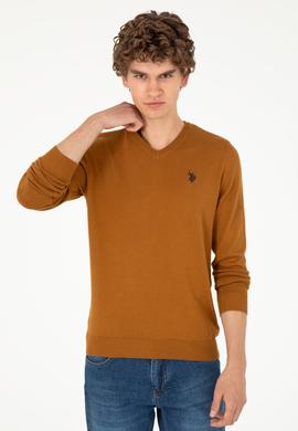 Erkek Slim Fit V Yaka Coconut Basic Kazak - 50293512114