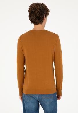 Erkek Slim Fit V Yaka Coconut Basic Kazak - 50293512114