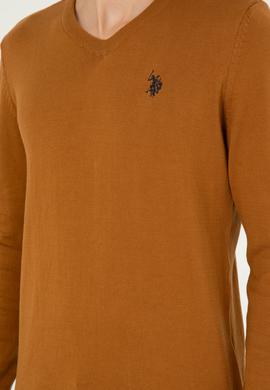 Erkek Slim Fit V Yaka Coconut Basic Kazak - 50293512114