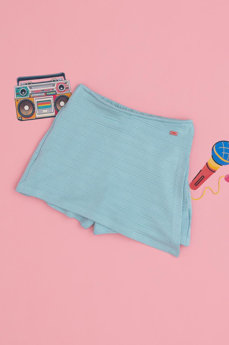 Kız Çocuk Mint Örme Şort Etek