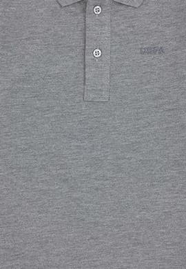 Erkek Çocuk Gri Melanj Basic Polo Yaka Sweatshirt - 50293745046