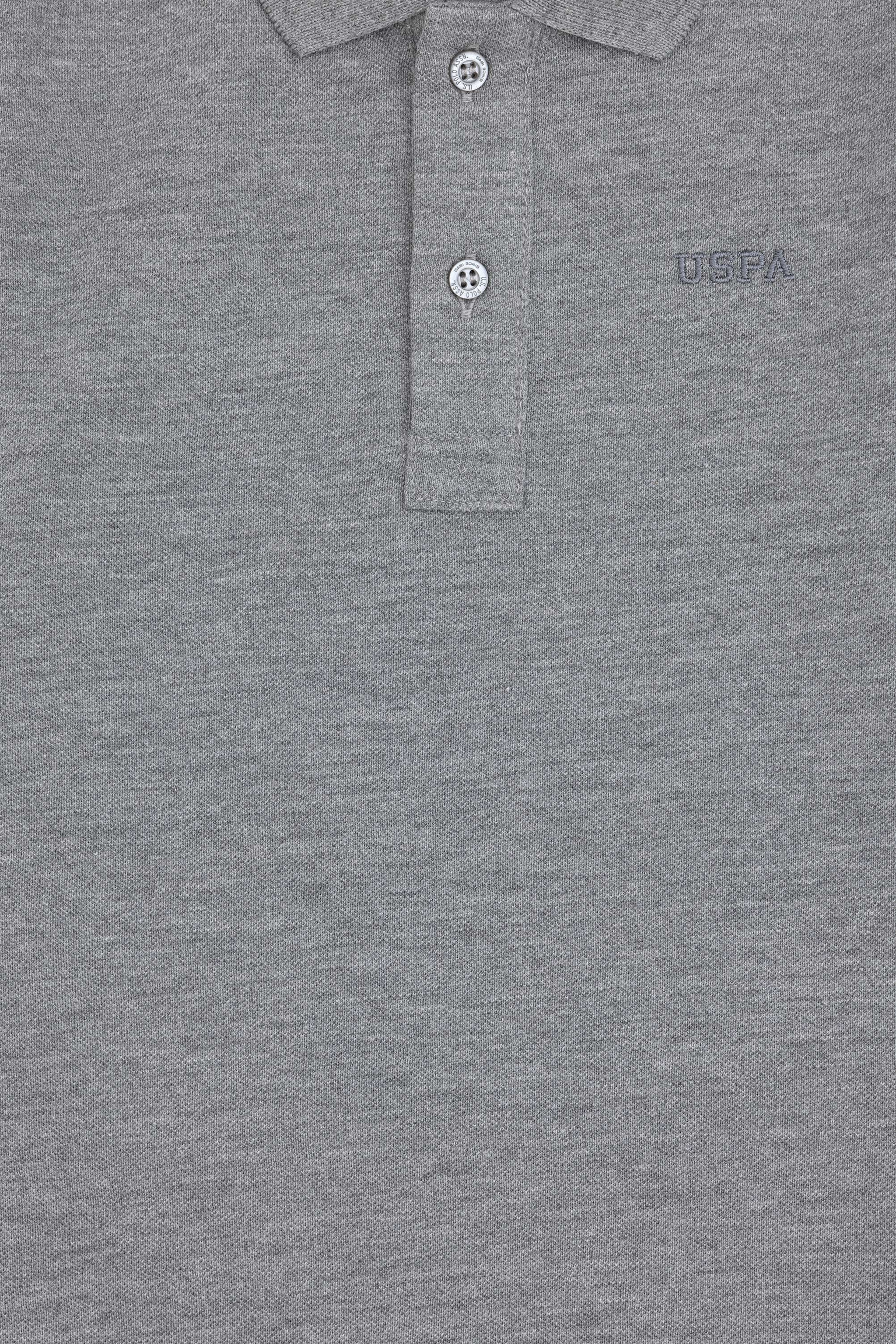 Erkek Çocuk Gri Melanj Basic Polo Yaka Sweatshirt - Image 3