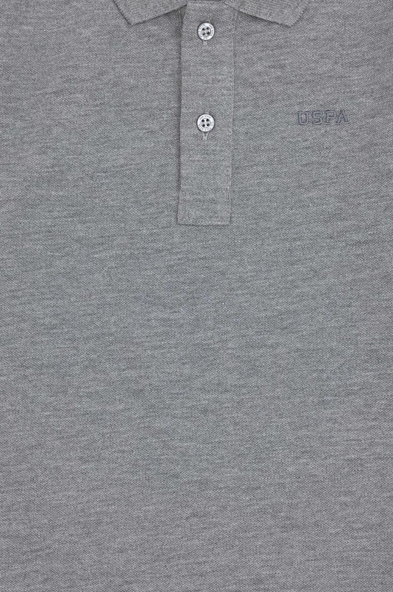 Erkek Çocuk Gri Melanj Basic Polo Yaka Sweatshirt