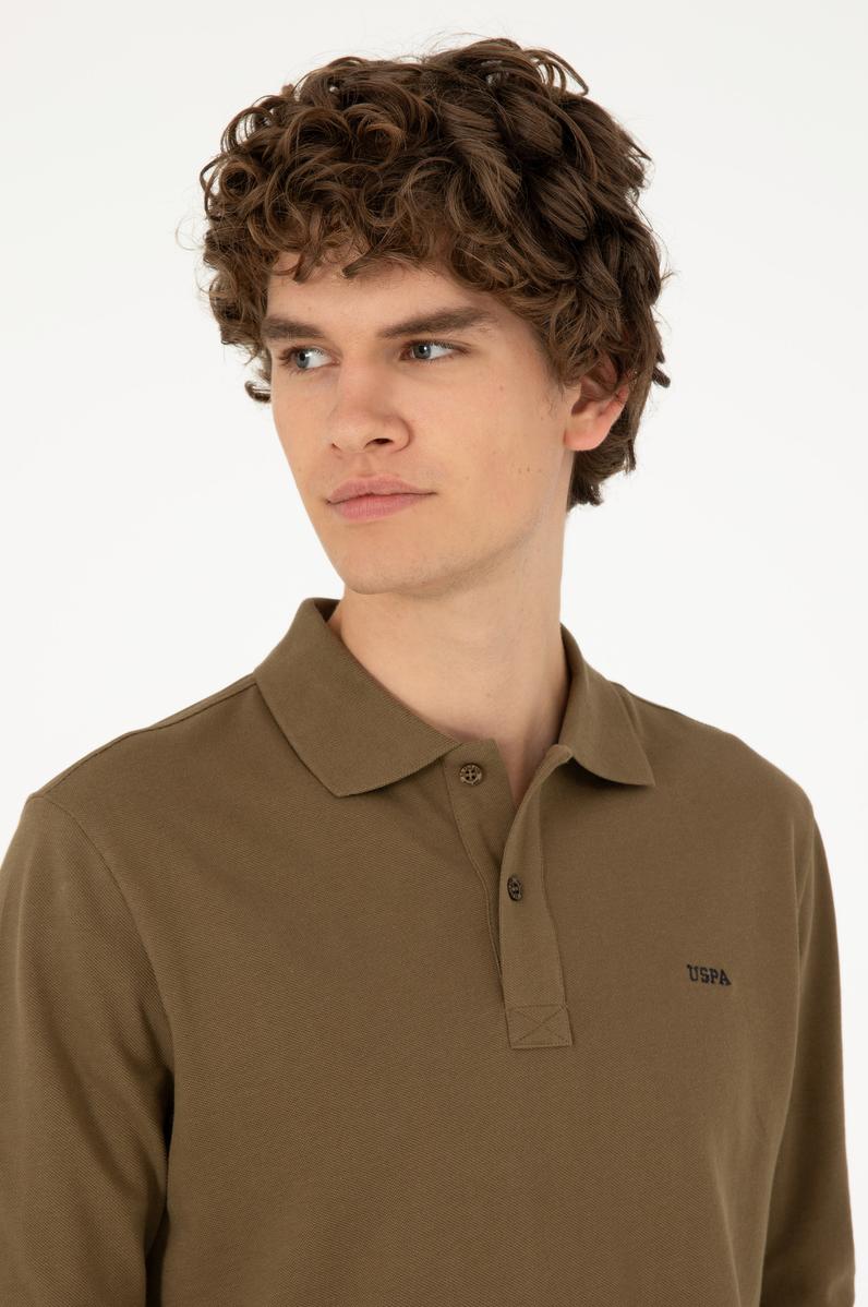 Erkek Haki Basic Sweatshirt