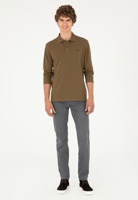 Erkek Haki Basic Sweatshirt - 50295169034