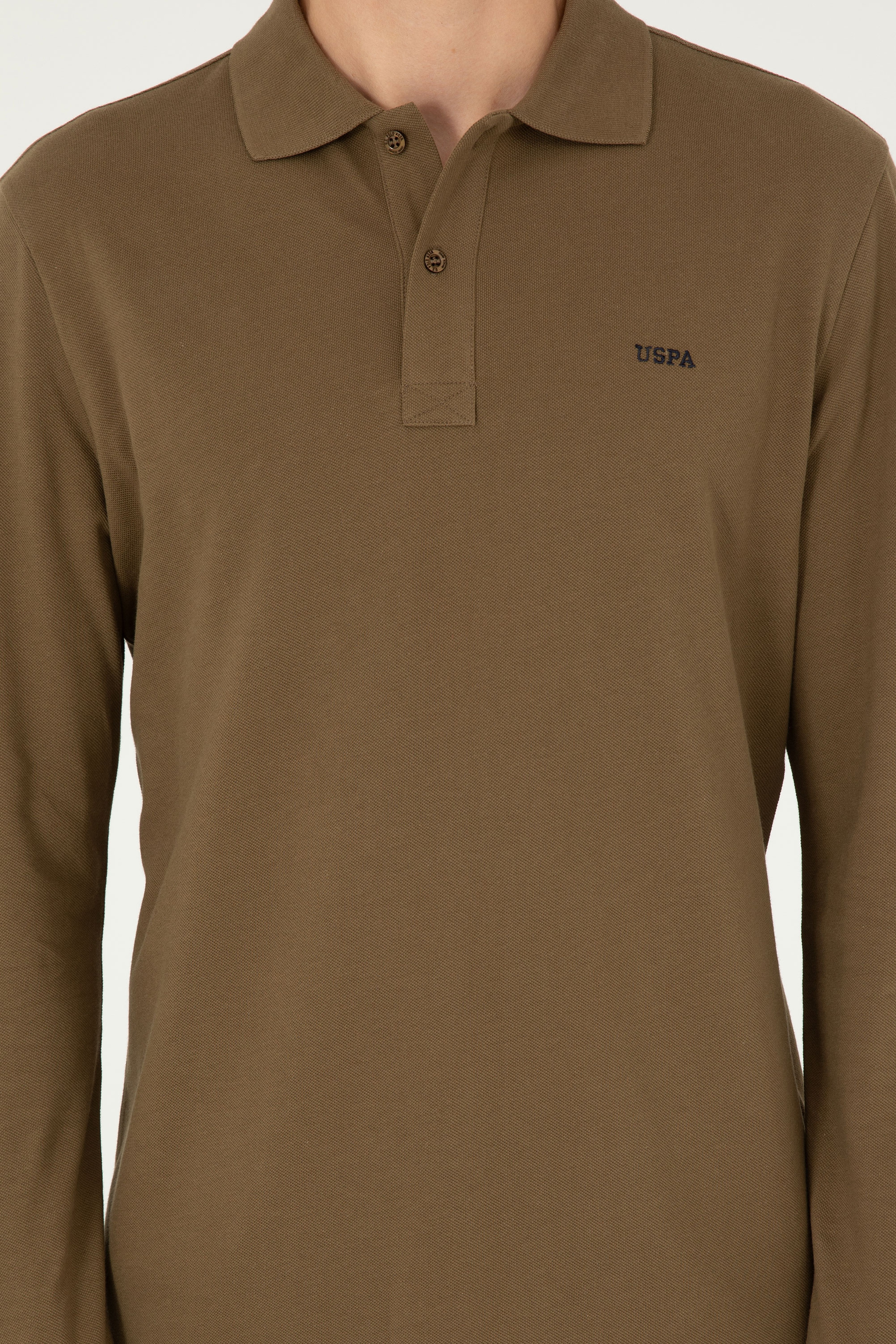 Erkek Haki Basic Sweatshirt