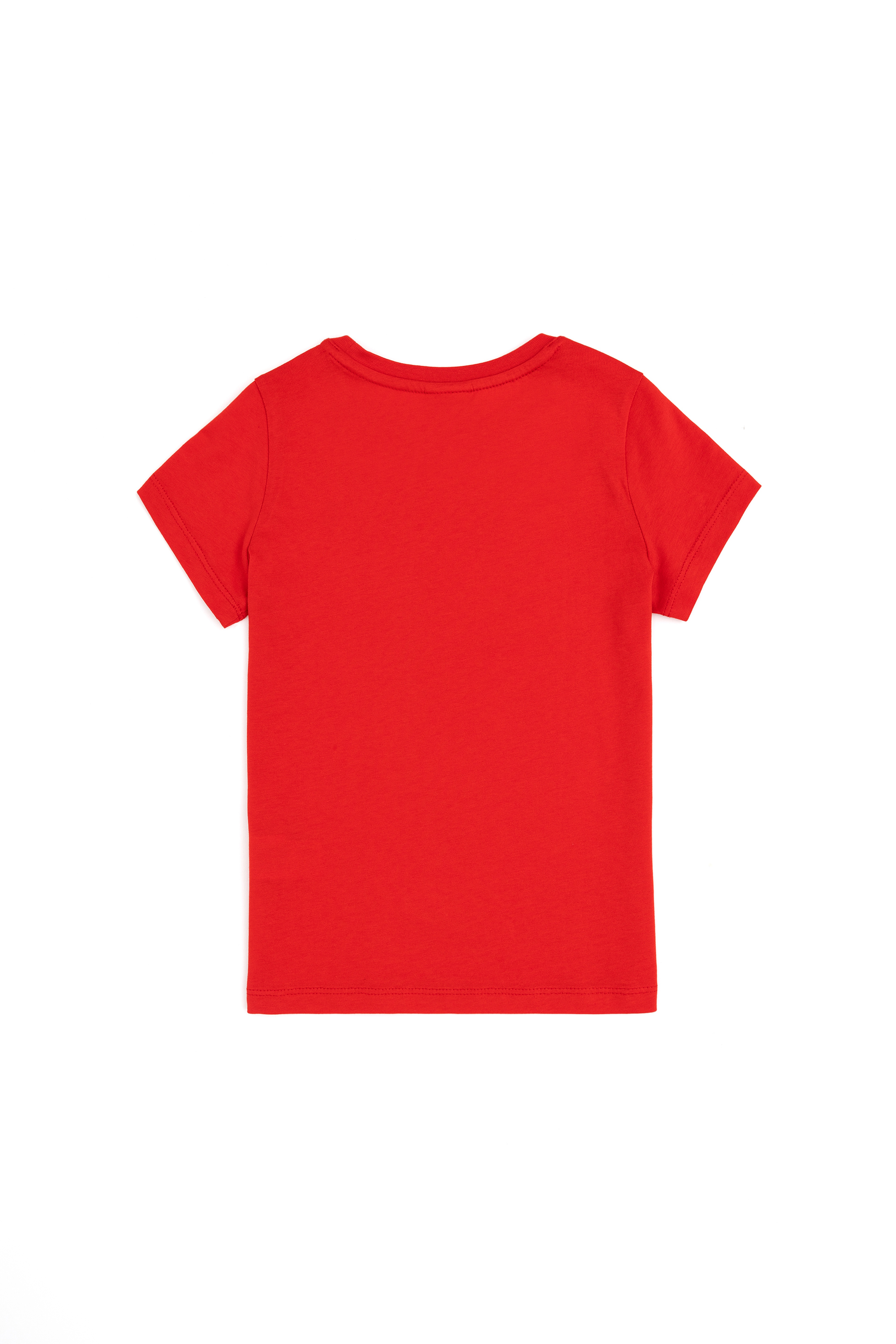Erkek Çocuk Kırmızı Basic Bisiklet Yaka Tişört
