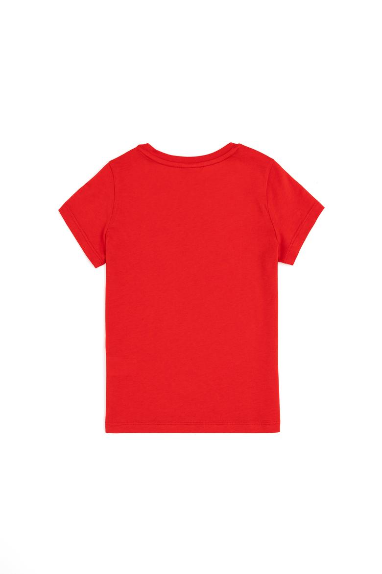 Erkek Çocuk Kırmızı Basic Bisiklet Yaka Tişört - 50295959056