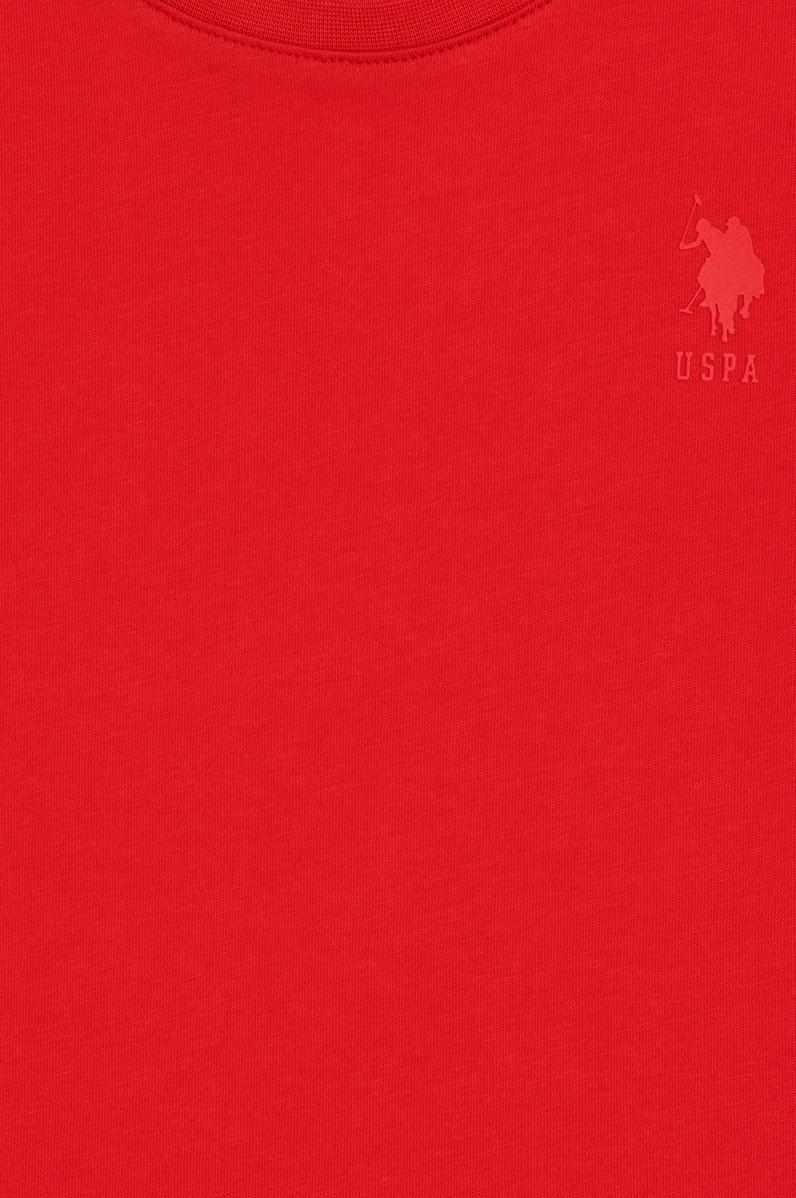 Erkek Çocuk Kırmızı Basic Bisiklet Yaka Tişört