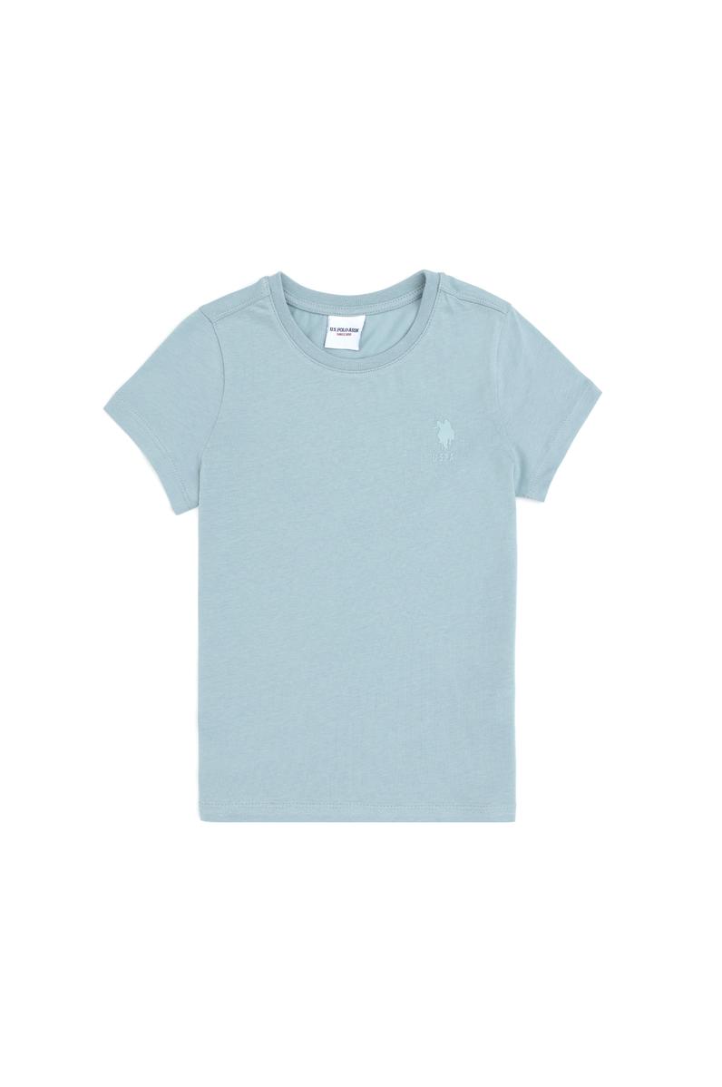 Erkek Çocuk Su Yeşili Basic Bisiklet Yaka Tişört